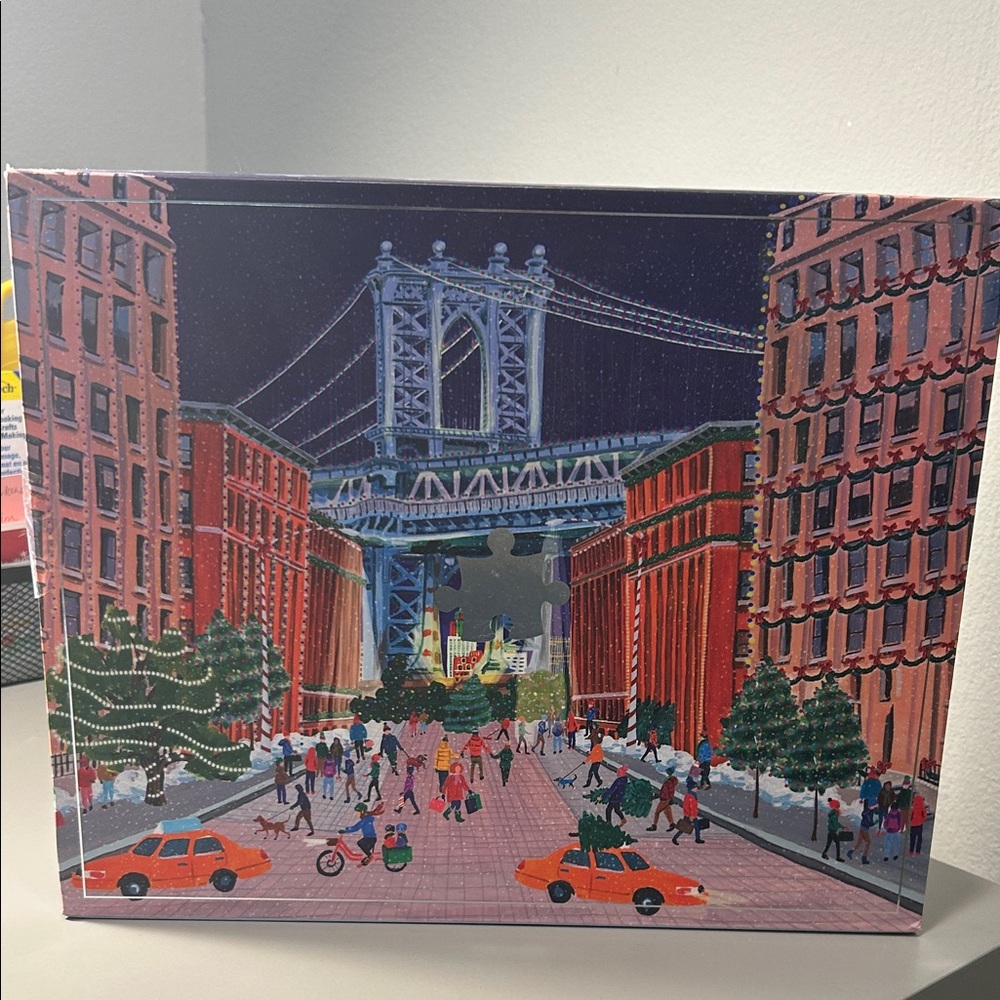 NEW Puzzle Cityscape Canvas Art with Bridge